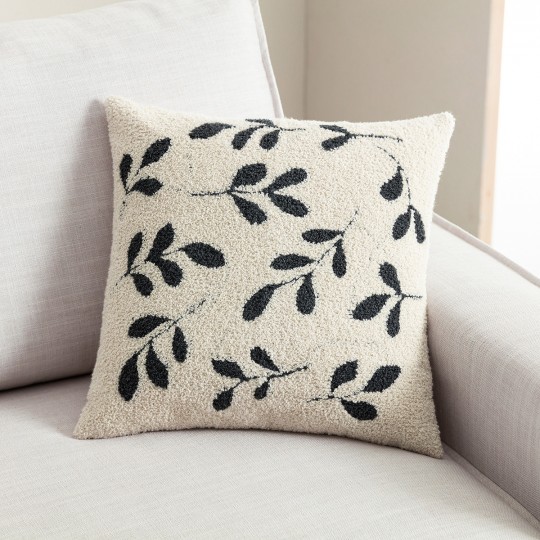 Μαξιλαροθήκη 43x43cm GOFIS HOME Herbal Εκρού/Σκούρο Χακί 705/ 05