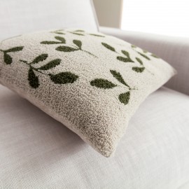 Μαξιλαροθήκη 43x43cm GOFIS HOME Herbal Μπεζ/Pine Green 705/ 06