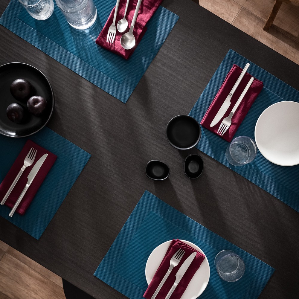 Σετ 4τεμ Σουπλά με 4τεμ πετσέτες 30x45cm GOFIS HOME Waverly Jean Blue 132/ 09