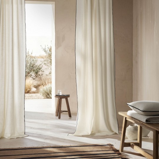 Κουρτίνα με σιρίτι 140x280cm GOFIS HOME Nedda Black 614