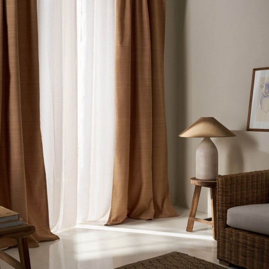 Έτοιμη Κουρτίνα 130x270cm GOFIS HOME Teyana Mustard Yellow 656