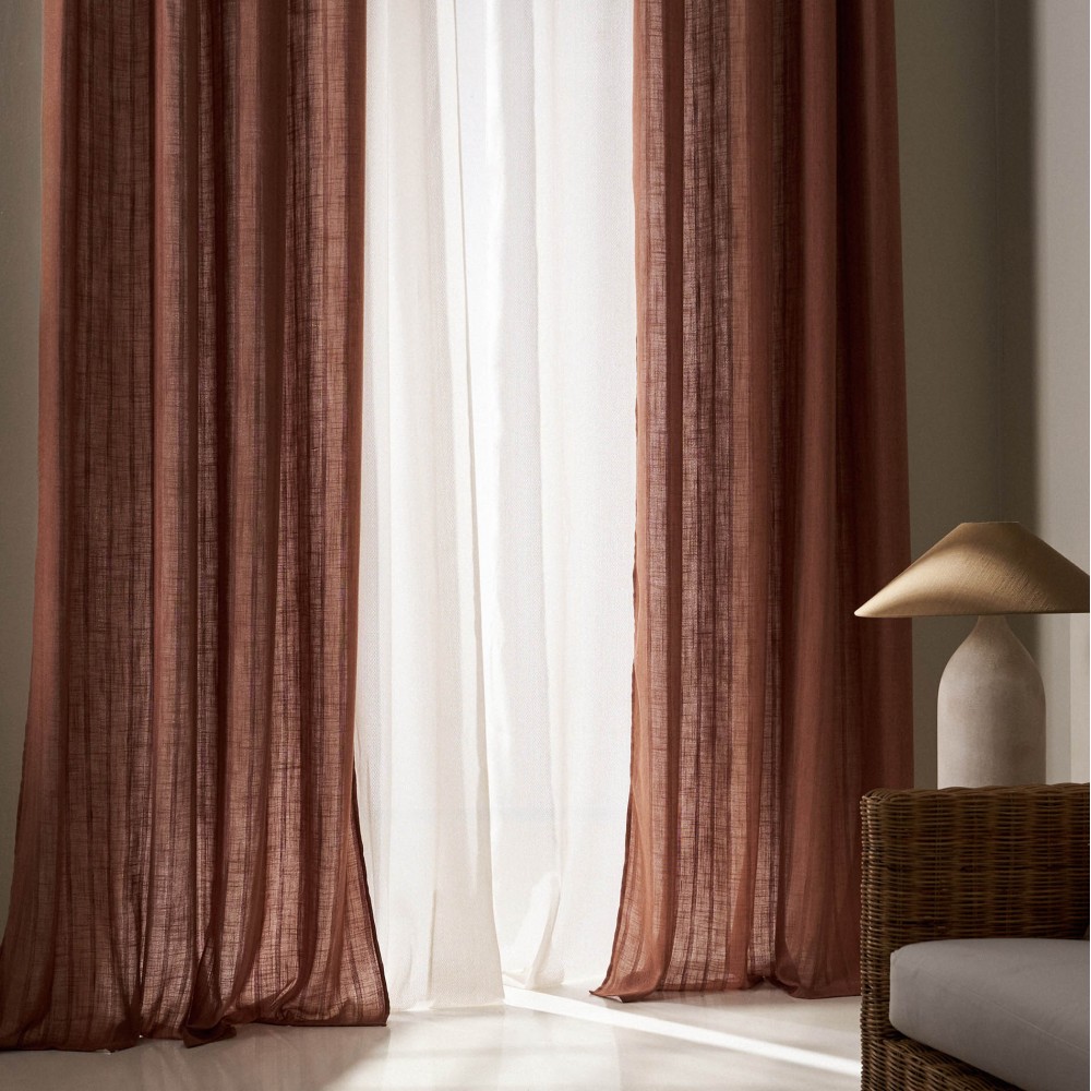 Κουρτίνα με σιρίτι 140x295cm GOFIS HOME Nysera Rust 705