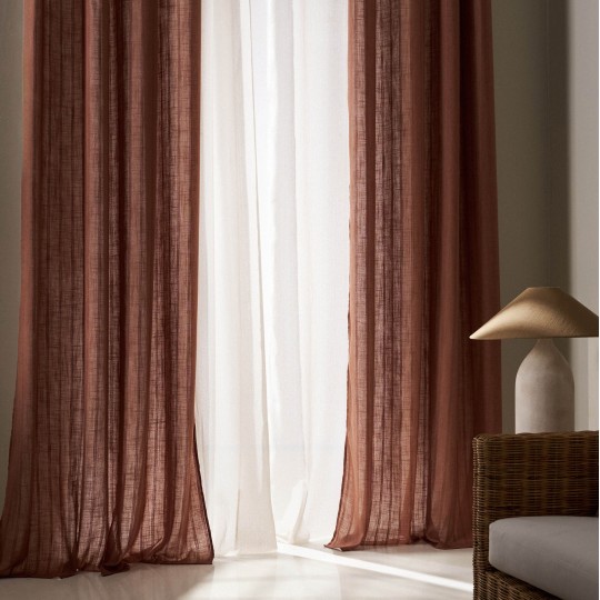 Κουρτίνα με σιρίτι 140x295cm GOFIS HOME Nysera Rust 705