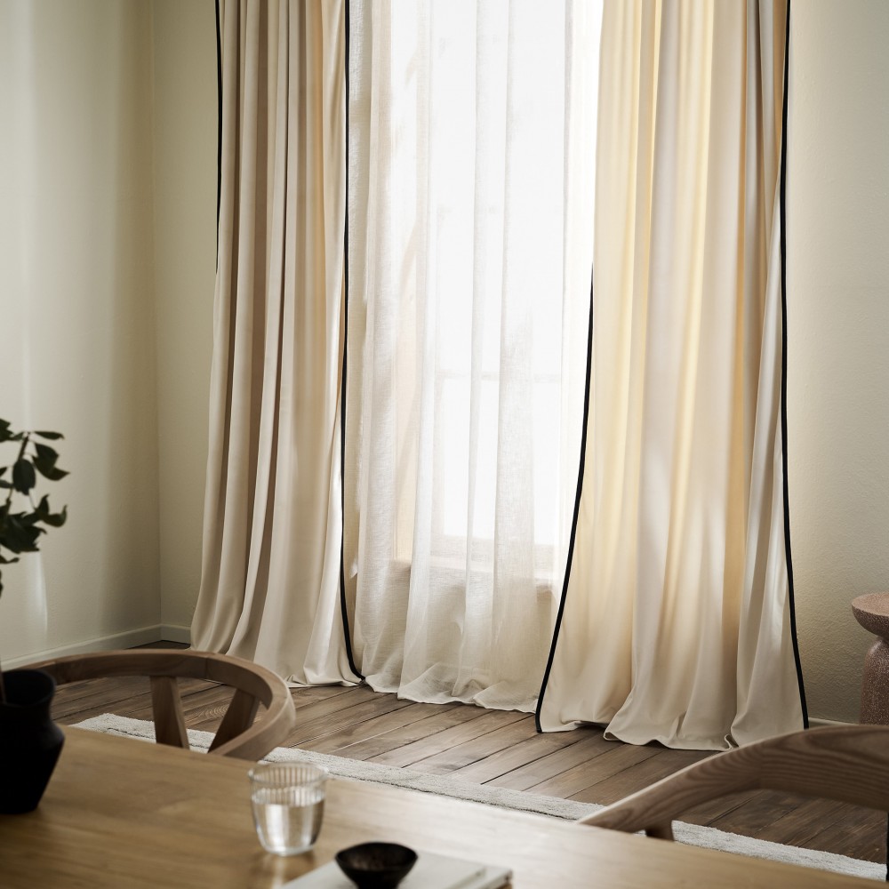 GOFIS HOME - Κουρτίνα με σιρίτι 140x280cm Eloise Moon ecru + Black 712/05