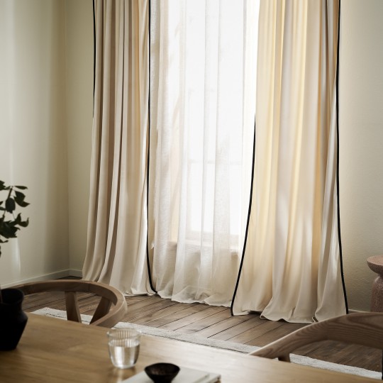 GOFIS HOME - Κουρτίνα με σιρίτι 140x280cm Eloise Moon ecru + Black 712/05