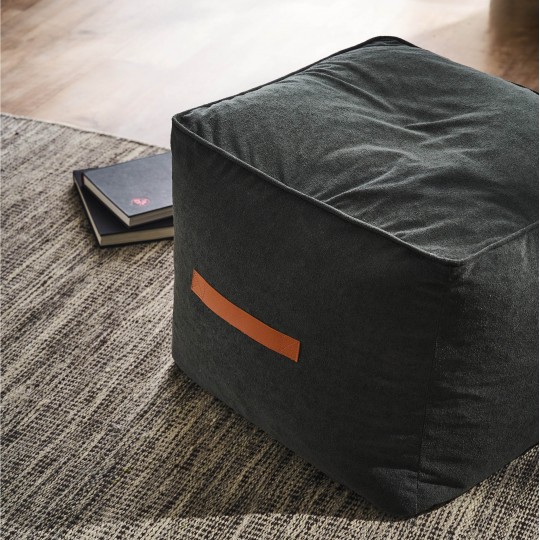 GOFIS HOME - πουφ 40x50x50cm Nadinia Perl Grey 137/01