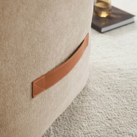 GOFIS HOME - Πουφ 40x50x50cm Nadinia Canvas Beige 137/06