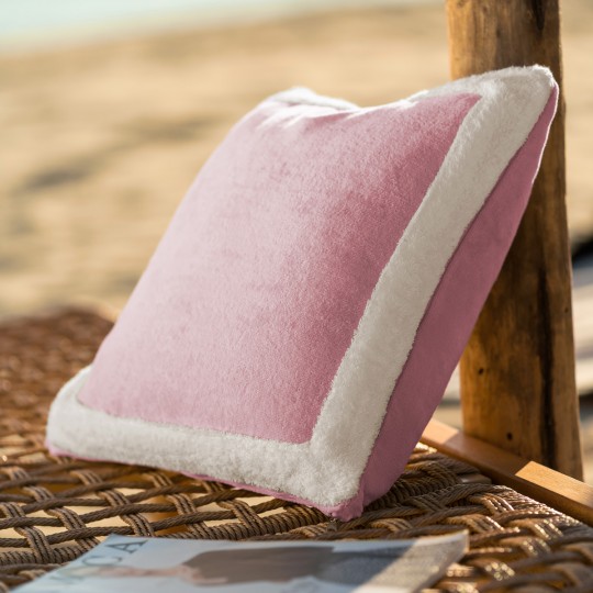 Μαξιλαροθήκη 43X43cm GOFIS HOME   Gum Pink  / Vanilla 519/ 23