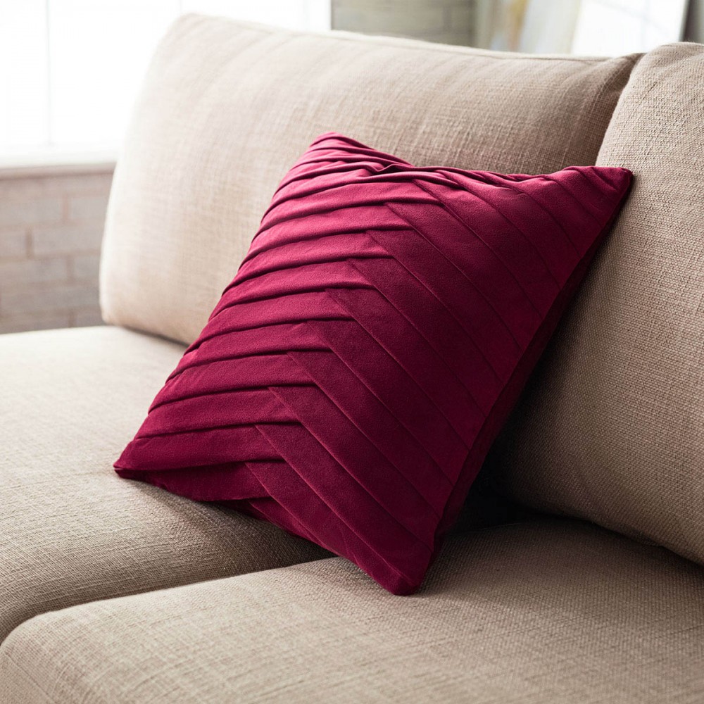 Μαξιλαροθήκη 43x43cm GOFIS HOME Milena Μπορντώ 635