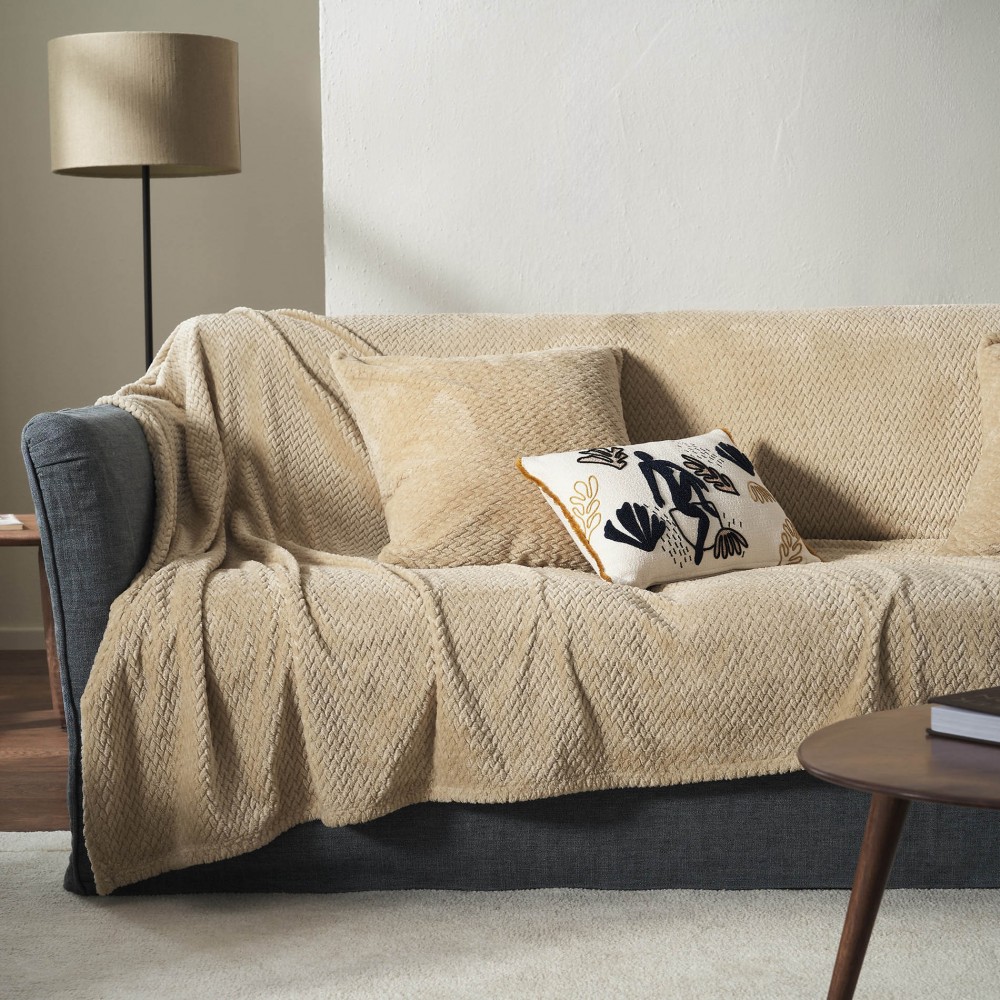 Ριχτάρι Πολυθρόνας 180x180cm GOFIS HOME  Cinnabar Sesame Beige 115/06