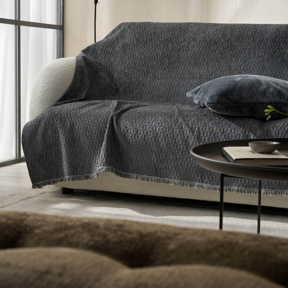 Ριχτάρι Τριθέσιου 180x300cm GOFIS HOME  Ondine Pearl Grey 184/14 Ριχτάρι Τριθέσιου 180x300cm GOFIS HOME  Ondine Pearl Grey 184/14