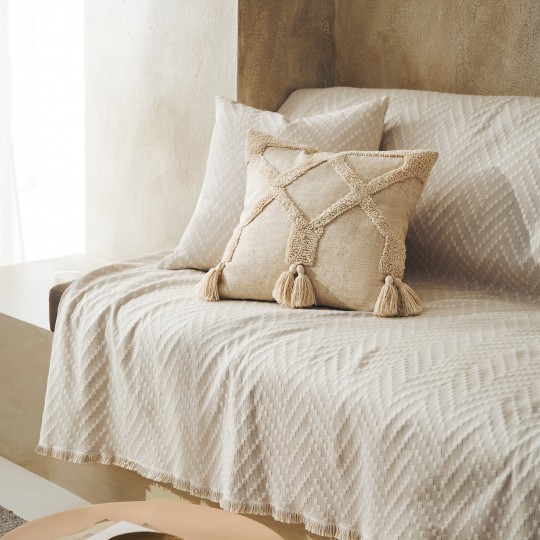 Ριχτάρι Τετραθέσιου 180x350cm GOFIS HOME  Ori Natural Beige 401/06