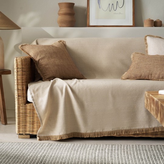Ριχτάρι Τριθέσιου 180x310cm GOFIS HOME Odessa Hemp Beige 533/06