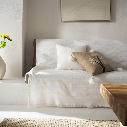 Ριχτάρι Τριθέσιου 180x310cm GOFIS HOME Clover Polar White 558/16