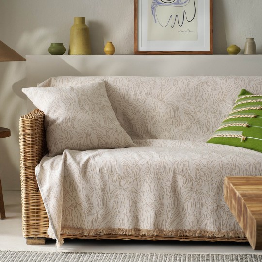 Ριχτάρι Πολυθρόνας 180x180cm GOFIS HOME Delia Natural Ecru 563/05