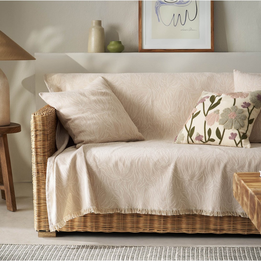 Ριχτάρι Τριθέσιου 180x310cm GOFIS HOME Delia Sesame Beige 563/06