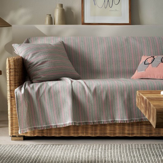 Ριχτάρι Πολυθρόνας 180x180cm GOFIS HOME Nymeria Pink Stripe 574/17