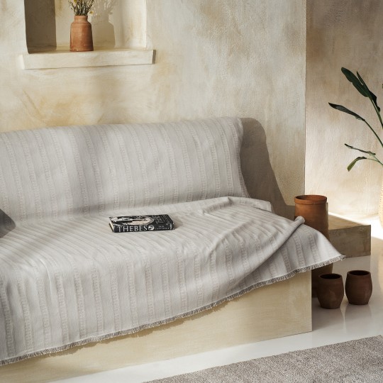 Ριχτάρι Τριθέσιου 180x310cm GOFIS HOME  Laurel Rock Grey 731/14