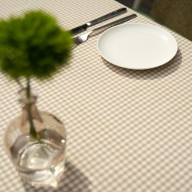 Τραπεζομάντηλο καρώ 135x135cm GOFIS HOME  Chequered Beige 483