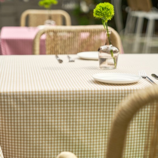 Τραπεζομάντηλο καρώ 135x135cm GOFIS HOME  Chequered Beige 483