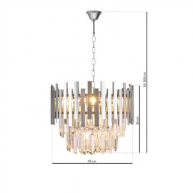 Milagro - Κρεμαστό Φωτιστικό Πολύφωτο Aspen Chrome Ø45cm