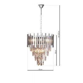 Milagro - Κρεμαστό Φωτιστικό Πολύφωτο Aspen Chrome Ø45cm