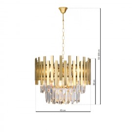 Milagro - Κρεμαστό Φωτιστικό Πολύφωτο Aspen Gold 6xE14 Ø45cm