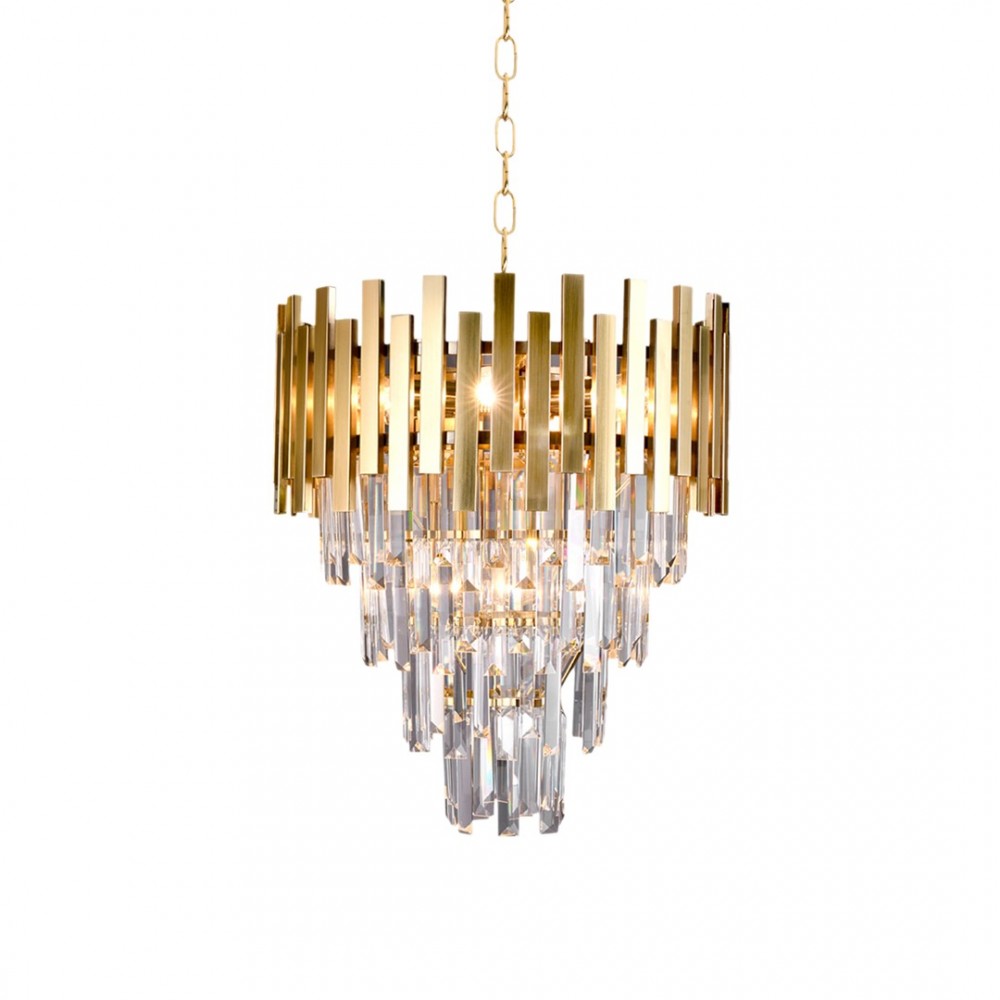 Milagro - Κρεμαστό Φωτιστικό Πολύφωτο Aspen Gold 9xE14 Ø45cm