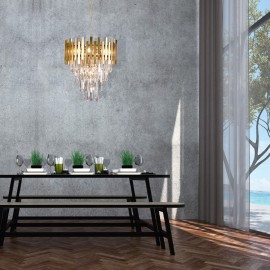 Milagro - Κρεμαστό Φωτιστικό Πολύφωτο Aspen Gold 9xE14 Ø45cm