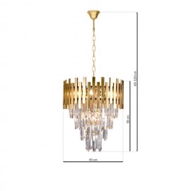 Milagro - Κρεμαστό Φωτιστικό Πολύφωτο Aspen Gold 9xE14 Ø45cm