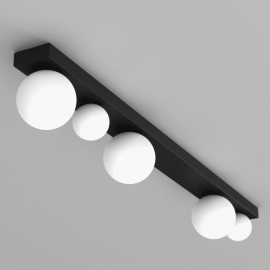 Milagro - Φωτιστικό Οροφής Bibione 110cm Μαύρο με Λευκό