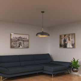 Milagro - Κρεμαστό Φωτιστικό Lincoln 45cm Μαύρο Χρυσό