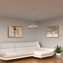 Milagro - Κρεμαστό Φωτιστικό Lincoln 45cm Λευκό Χρυσό