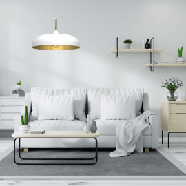 Milagro - Κρεμαστό Φωτιστικό Lincoln 45cm Λευκό Χρυσό