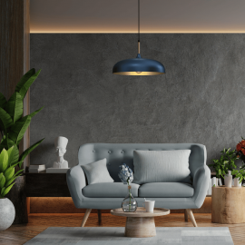 Milagro - Κρεμαστό Φωτιστικό Lincoln 45cm Μπλε Χρυσό