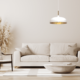 Milagro - Κρεμαστό Φωτιστικό Lincoln 35cm Λευκό Χρυσό