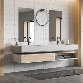 Milagro - LED Απλίκα Τοίχου Saturno IP44 25W 50cm Μαύρο