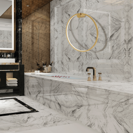 Milagro - LED Απλίκα Τοίχου Saturno IP44 25W 50cm Χρυσό