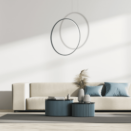 Milagro - LED Κρεμαστό Φωτιστικό Saturno IP44 46W 80cm Μαύρο