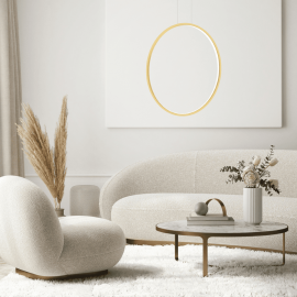 Milagro - LED Κρεμαστό Φωτιστικό Saturno IP44 46W 80cm Χρυσό