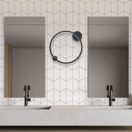 Milagro - LED Φωτιστικό Τοίχου Saturno IP44 25W 50cm Μαύρο