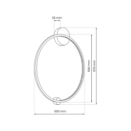 Milagro - LED Φωτιστικό Τοίχου Saturno IP44 25W 50cm Μαύρο