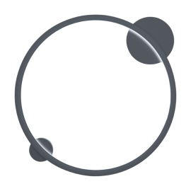 Milagro - LED Φωτιστικό Τοίχου Saturno IP44 25W 50cm Μαύρο