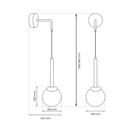 Milagro - Απλίκα Τοίχου Parma Μαύρο Μπρονζέ