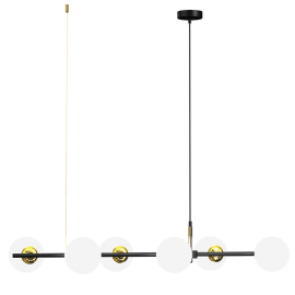 Milagro - Κρεμαστό Φωτιστικό Pop Ø108cm 6xE14 Μαύρο με Χρυσό