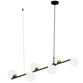 Milagro - Κρεμαστό Φωτιστικό Pop Ø108cm 6xE14 Μαύρο με Χρυσό