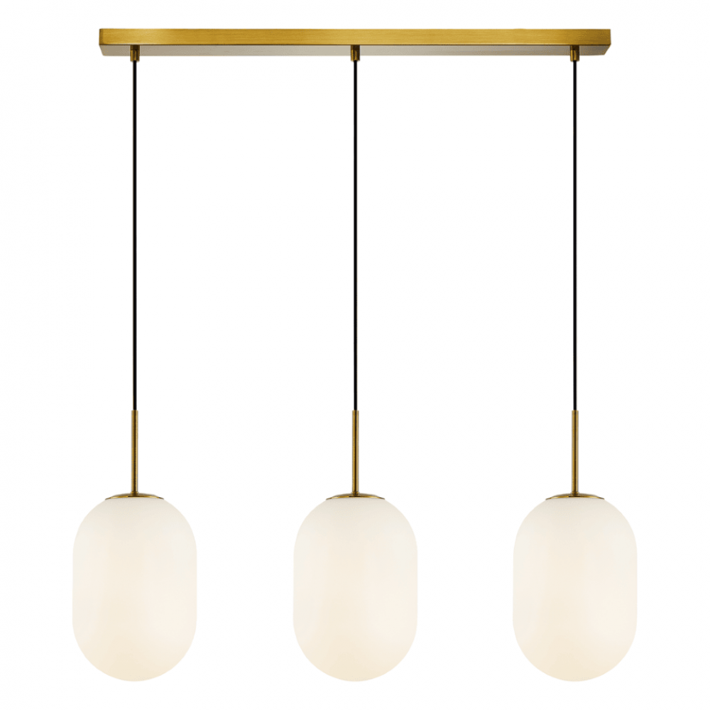 Milagro - Κρεμαστό Φωτιστικό Alias 83cm 3xE14 Χρυσό με Οπάλ Γυαλί