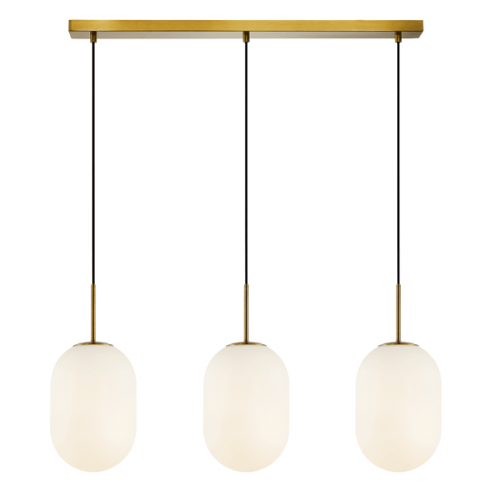 Milagro - Κρεμαστό Φωτιστικό Alias 83cm 3xE14 Χρυσό με Οπάλ Γυαλί