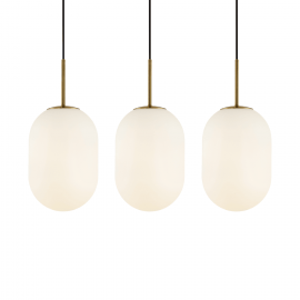 Milagro - Κρεμαστό Φωτιστικό Alias 83cm 3xE14 Χρυσό με Οπάλ Γυαλί