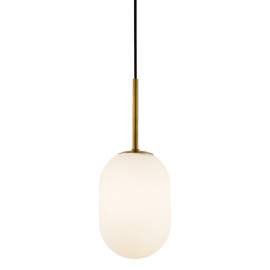 Milagro - Κρεμαστό Φωτιστικό Alias 1xE14 Ø12cm Χρυσό με Οπάλ Γυαλί